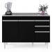 Balcão Gabinete com Pia Inox 120cm Michigan Preto - Lumil