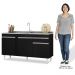 Balcão Gabinete com Pia Inox 150cm 3 Portas 1 Gaveta Dakota Preto - Lumil