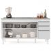 Balcão Gabinete com Pia Inox 160cm Arkansas Branco - Lumil