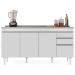 Balcão Gabinete com Pia Inox 160cm Arkansas Branco - Lumil