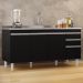 Balcão Gabinete com Pia Inox 160cm Arkansas Preto - Lumil