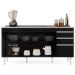 Balcão Gabinete com Pia Inox 160cm Arkansas Preto - Lumil