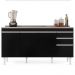 Balcão Gabinete com Pia Inox 160cm Arkansas Preto - Lumil