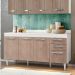 Balcão Gabinete de Pia 150cm 4 Portas 2 Gavetas Com Tampo Lis L03 Branco/Castanho - Mpozenato