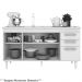 Balcão Gabinete de Pia 150cm 4 Portas 2 Gavetas Com Tampo Lis L03 Branco/Preto - Mpozenato