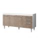 Balcão Gabinete de Pia 150cm Lisboa 4pts 2gav Branco/Carvalho - Lumil Móveis