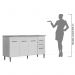Balcão Gabinete de Pia 150cm Lisboa 4pts 2gav Branco/Castanho - Lumil Móveis