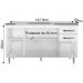 Balcão Gabinete de Pia 150cm Lisboa 4pts 2gav Branco/Castanho - Lumil Móveis