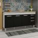 Balcão Gabinete de Pia Áustria sem Tampo 160cm 04 Portas 02 Gavetas Branco/Preto - Lumil Móveis
