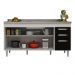 Balcão Gabinete de Pia Áustria sem Tampo 160cm 04 Portas 02 Gavetas Branco/Preto - Lumil Móveis