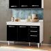 Balcão Gabinete de Pia Com Tampo Suécia 120cm 03 Portas 02 Gavetas Branco/Preto - Lumil Móveis