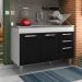 Balcão Gabinete de Pia Suécia sem Tampo 120cm 03 Portas 02 Gavetas Branco/Preto - Lumil Móveis