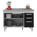 Balcão Gabinete de Pia Suécia sem Tampo 120cm 03 Portas 02 Gavetas Branco/Preto - Lumil Móveis