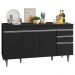 Balcão Gabinete de Pia com Tampo 150cm 4 Portas 2 Gavetas Marrocos Preto - Lumil