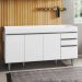 Balcão Gabinete de Pia sem Tampo 150cm 4 Portas 2 Gavetas Marrocos Branco - Lumil