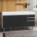 Balcão Gabinete de Pia sem Tampo 150cm 4 Portas 2 Gavetas Marrocos Branco/Preto - Lumil