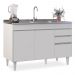 Balcão Gabinete para Pia 120cm sem Tampo 3 Portas 2 Gavetas Michigan Branco - Lumil Móveis