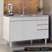 Balcão Gabinete para Pia 120cm sem Tampo 3 Portas 2 Gavetas Michigan Branco - Lumil Móveis