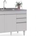 Balcão Gabinete para Pia 120cm sem Tampo 3 Portas 2 Gavetas Michigan Branco - Lumil Móveis
