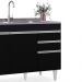 Balcão Gabinete para Pia 120cm sem Tampo 3 Portas 2 Gavetas Michigan Preto - Lumil Móveis
