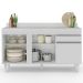 Balcão Gabinete para Pia com Tampo 150cm 3 Portas 1 Gaveta Dakota Branco - Lumil