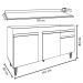 Balcão Gabinete para Pia com Tampo 150cm 3 Portas 1 Gaveta Dakota Branco - Lumil