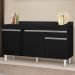 Balcão Gabinete para Pia com Tampo 150cm 3 Portas 1 Gaveta Dakota Preto - Lumil