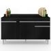 Balcão Gabinete para Pia com Tampo 150cm 3 Portas 1 Gaveta Dakota Preto - Lumil