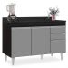 Balcão Gabinete para pia com Tampo 120cm Michigan Pto/Cinza - Lumil