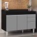Balcão Gabinete para pia com Tampo 120cm Michigan Pto/Cinza - Lumil