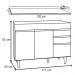 Balcão Gabinete para pia com Tampo 120cm Michigan Pto/Cinza - Lumil