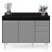 Balcão Gabinete para pia com Tampo 120cm Michigan Pto/Cinza - Lumil