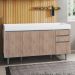 Balcão Gabinete para pia sem Tampo 150cm Marrocos Branco/Castanho  - Lumil