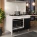 Balcão Multiuso para Cooktop 4 Bocas Georgia Branco/Preto - Lumil Móveis