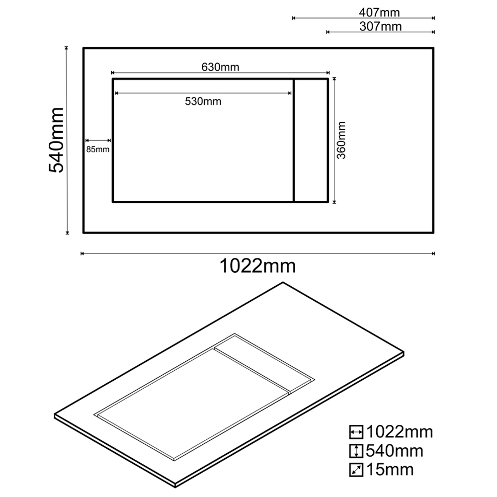 Balcão Multiuso para Cooktop 4 Bocas Georgia Branco/Preto - Lumil Móveis