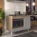Balcão Multiuso para Cooktop 4 Bocas Georgia Castanho/Cinza - Lumil Móveis