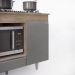 Balcão Multiuso para Cooktop 4 Bocas Georgia Castanho/Cinza - Lumil Móveis
