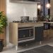 Balcão Multiuso para Cooktop 4 Bocas Georgia Castanho/Preto - Lumil Móveis