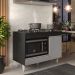 Balcão Multiuso para Cooktop 4 Bocas Georgia Preto/Cinza - Lumil Móveis