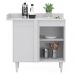 Balcão de Canto Reto com Tampo 1 Porta Denver Branco - Lumil