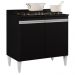 Balcão para Cooktop 80cm 2 Portas Flórida Preto - Lumil