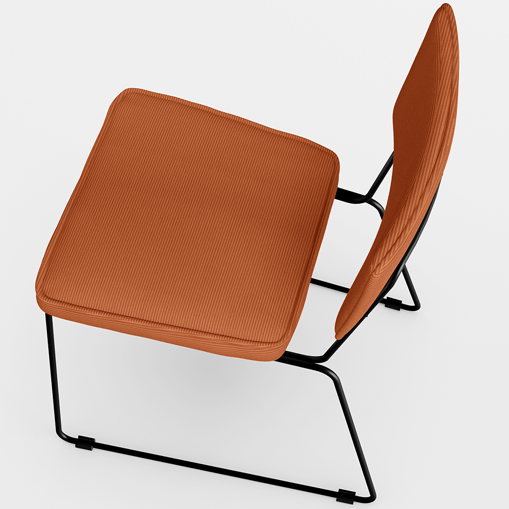Cadeira Decorativa Estofada Para Sala De Jantar Base Em Aço Allana L02 Tecido Terracota - Lyam Decor