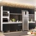 Cozinha Modulada 6 Módulos Composição 8 Branco/Preto - Lumil Móveis