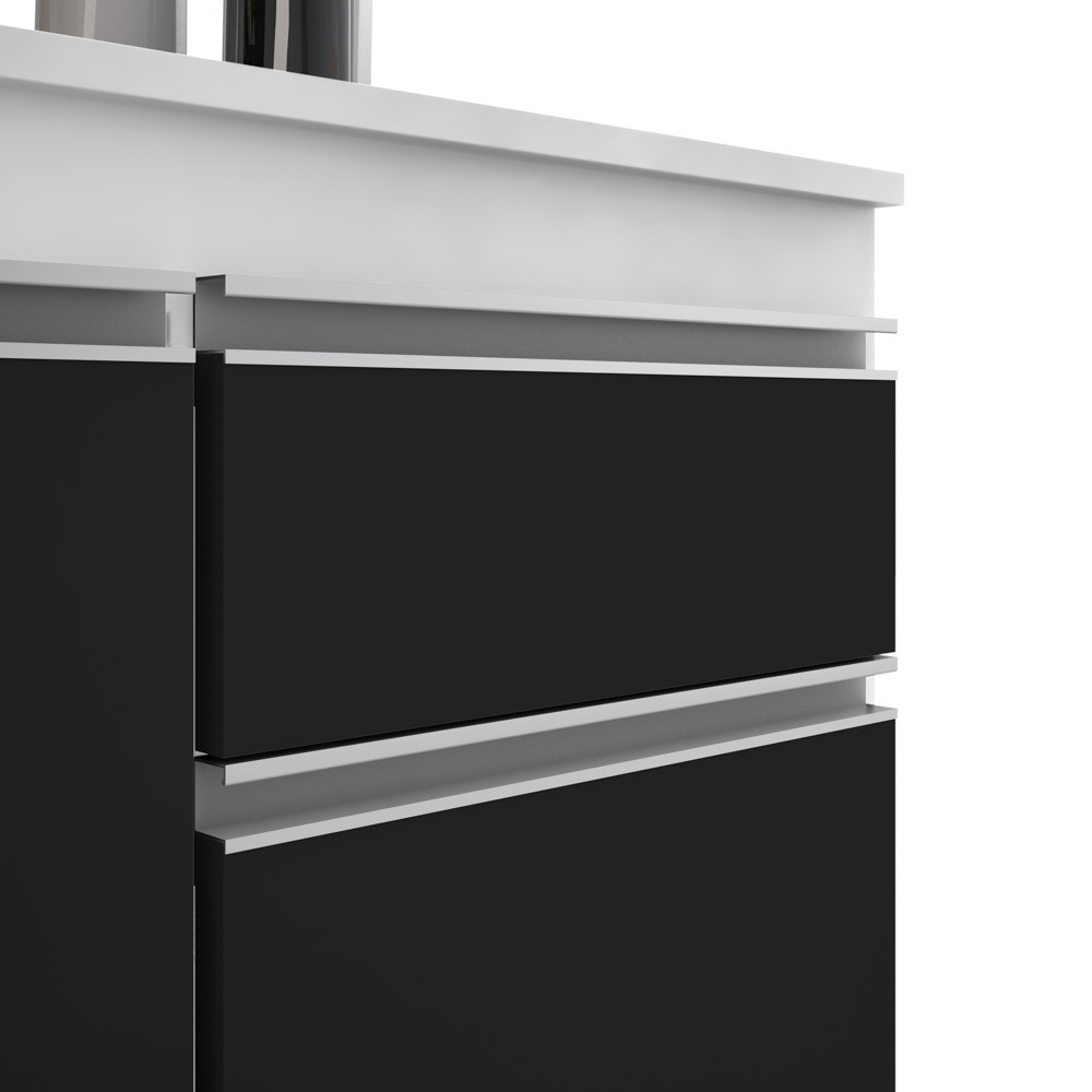 Cozinha Modulada 6 Módulos Composição 8 Branco/Preto - Lumil Móveis