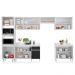 Cozinha Modulada 6 Módulos Composição 8 Branco/Preto - Lumil Móveis
