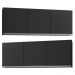Kit 2 Armários Aéreos 150cm 3 Portas Argélia Preto - Lumil