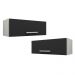Kit 2 Armários Aéreos Geladeira Veneza 70cm 1 Porta Branco/Preto - Lumil Móveis