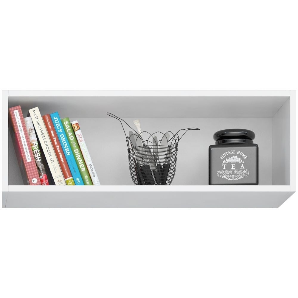 Kit 2 Armários Aéreos Geladeira Veneza 70cm 1 Porta Branco/Preto - Lumil Móveis