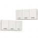 Kit 2 Armários Aéreos Honduras 3 Portas 120cm Branco - Lumil Móveis