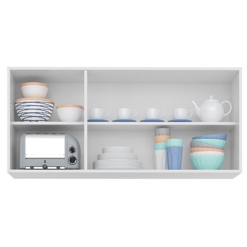 Kit 2 Armários Aéreos Honduras 3 Portas 120cm Branco - Lumil Móveis